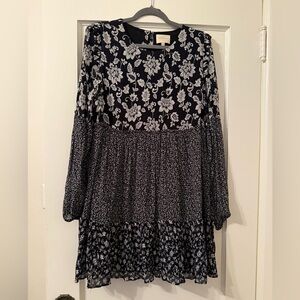 Sezane Navy Floral Leana Dress